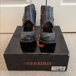 Freebird Desert Black Studded Ankle Booties